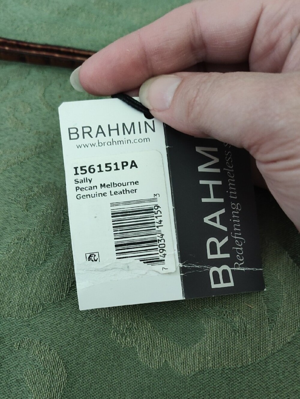 Brahmin Glossy Croc-Embossed Leather Wristlet in Brown - Picture 3 of 5